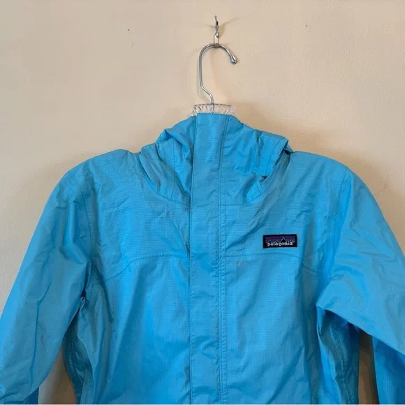 Patagonia Jacket Women’s XS Blue Full Zip Torrentshell Hooded Rain Windbreaker - Picture 2 of 14